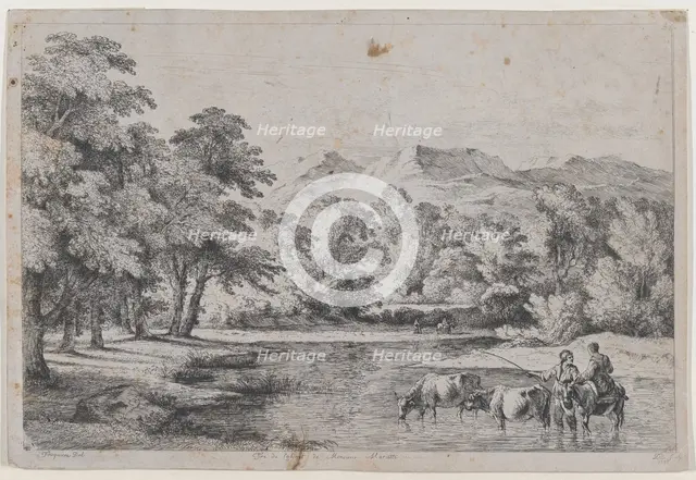 Landscape after Fouquières, 1772. Creator: Jean-Jacques de Boissieu.