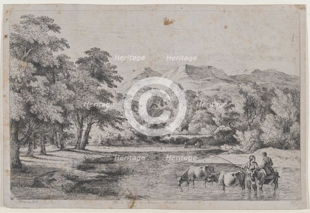 Landscape after Fouquières, 1772. Creator: Jean-Jacques de Boissieu.