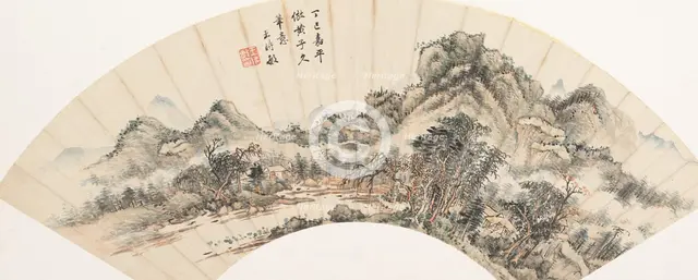Landscape after Huang Gongwang, dated 1677. Creator: Wang Shimin.