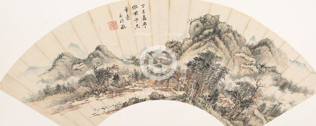 Landscape after Huang Gongwang, dated 1677. Creator: Wang Shimin.