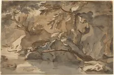 Landscape (after Paul Bril). Creator: Herman van Swanevelt
