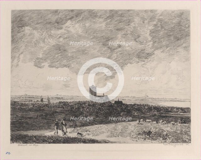 Landscape, after Rembrandt, 1877. Creator: Jules-Ferdinand Jacquemart.