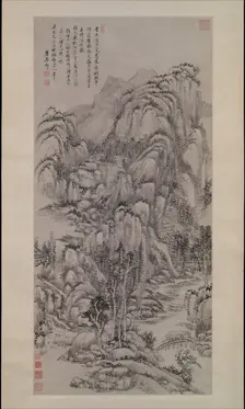 Landscape after Wu Zhen, dated 1695. Creator: Wang Yuanqi