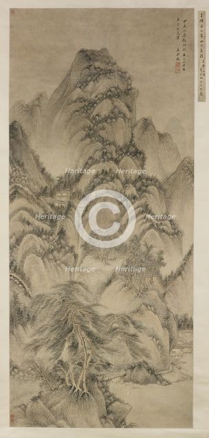 Landscape after Wang Meng, Qing dynasty (1644-1911), 1664. Creator: Wang Shimin.
