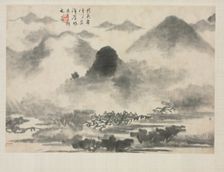 Landscape Album in Various Styles: Landscape after Mi Fei, 1684. Creator: Zha Shibiao (Chinese, 1615-1698)