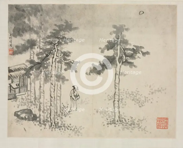 Landscape Album in Various Styles: Shibiao Waiting for the Moon, 1684. Creator: Zha Shibiao (Chinese, 1615-1698).
