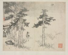Landscape Album in Various Styles: Shibiao Waiting for the Moon, 1684. Creator: Zha Shibiao (Chinese, 1615-1698)