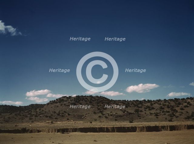 Landscape along the Santa Fe R.R., Willard, New Mexico, 1943. Creator: Jack Delano.