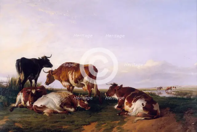 'Landscape and cattle', 1868. Artist: Thomas Sidney Cooper