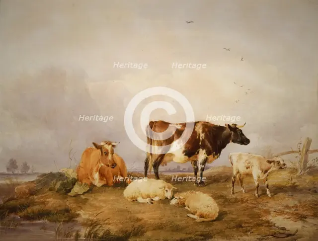 'Landscape and Cattle', c1823-1902. Artist: Thomas Sidney Cooper