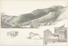 Landscape and some houses near Tivoli, 1787-1847. Creator: Josephus Augustus Knip