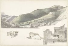 Landscape and some houses near Tivoli, 1787-1847. Creator: Josephus Augustus Knip