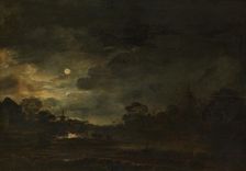 Landscape by Moonlight, c.1640-c.1650. Creator: Aert van der Neer