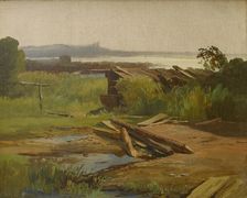 Landscape by a Lake in Bavaria, Germany, 1833-1837. Creator: Christian Morgenstern