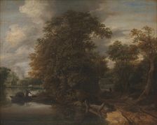 Landscape by a River. In the Background a Limekiln, 1640-1678. Creator: Cornelis Gerritsz. Decker