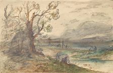 Landscape by the river, undated. (c1840s) Creator: Wilhelm Steinfeld