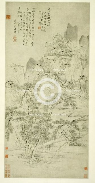 Landscape: Beautiful Scenery Frozen in Mist, China, Qing dynasty (1644-1911), 18th century. Creator: Li Shizhuo.