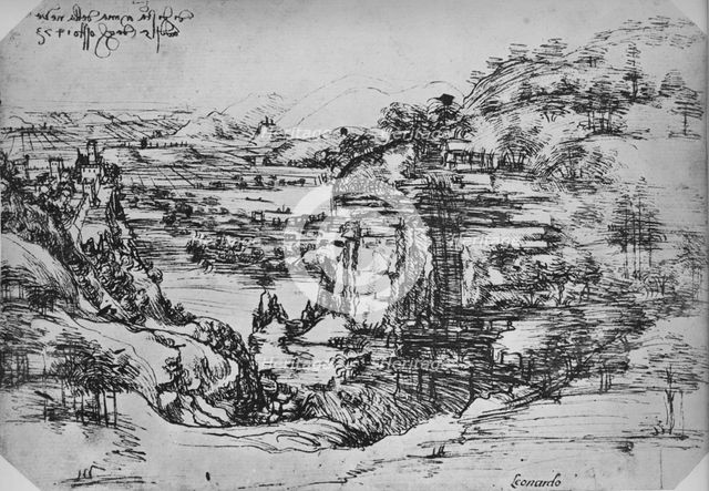 'Landscape', c1480 (1945). Artist: Leonardo da Vinci.