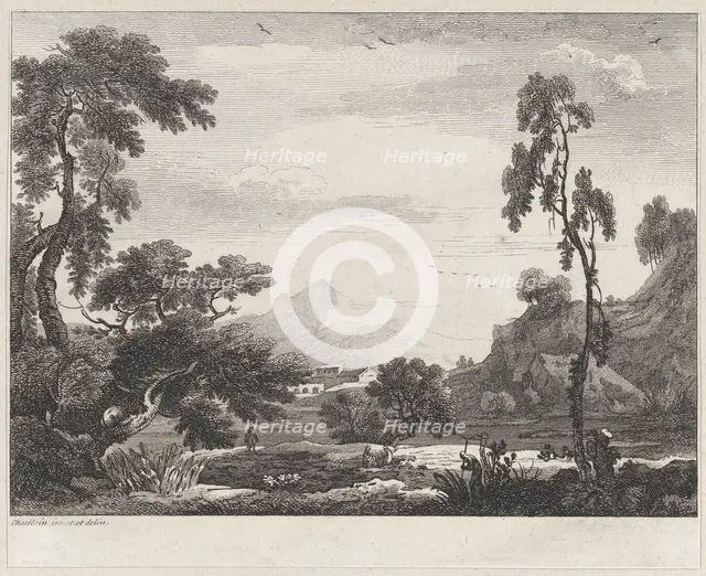 Landscape, ca. 1730-1758. Creator: Jean Baptiste Claude Chatelain.