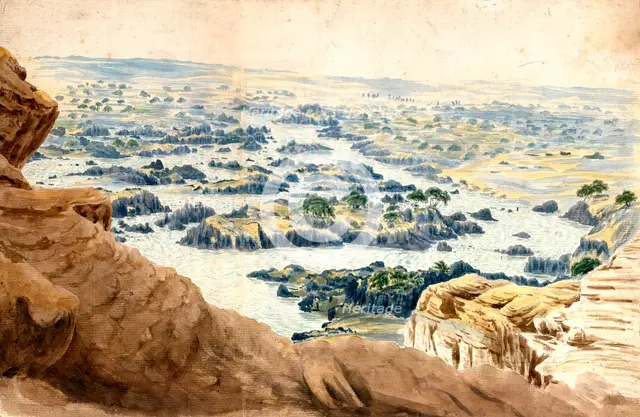 'Landscape, Cataract, Egypt', c19th Century. Artist: John Gardner Wilkinson