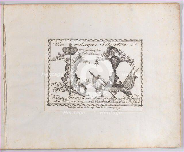 Landscape containing four silhouettes, 1793-1800.,  Creator: Anon.