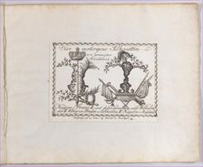 Landscape containing four silhouettes, 1793-1800., Creator: Anon