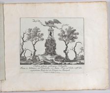 Landscape containing seven silhouettes, 1793-1800. Creator: Anon
