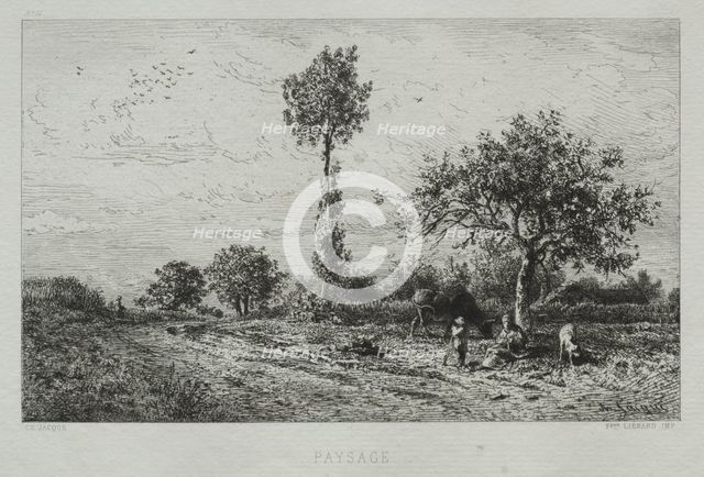 Landscape. Creator: Charles-Émile Jacque (French, 1813-1894).