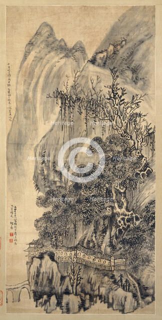 Landscape, dated 1649. Creator: Wang Duo.