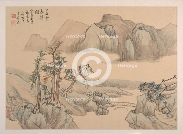 Landscape, dated 1827. Creator: Shen Zhuo.