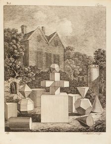 Landscape demonstrating correct perspective, 1754. Creator: Johann Sebastian Muller