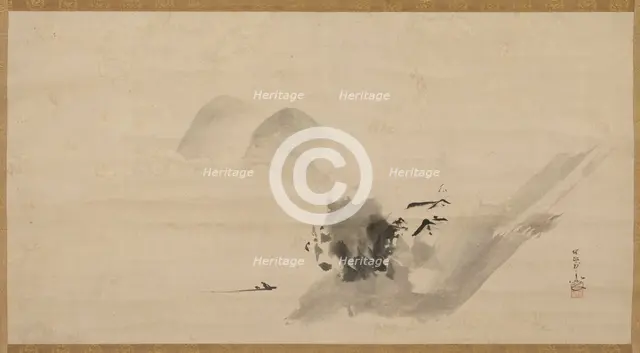 Landscape, Edo period, 17th century. Creator: Kanô Tan'yû.
