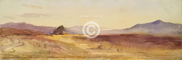 Landscape, Fields and Hills, c1840s. Creator: John Phillip.