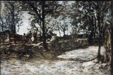 Landscape. Fontainebleau 19th century. Artist: Adolphe Monticelli