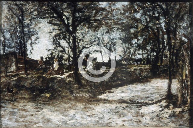 'Landscape. Fontainebleau', 19th century.  Artist: Adolphe Monticelli