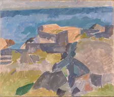 Landscape from Christianso;Motiv from Christianso;Rocky Landscape by the Sea, 1914. Creator: Edvard Weie