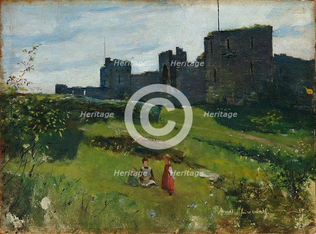 Landscape from Gotland (at city wall in Visby), 1888. Creator: Amelie Lundahl.