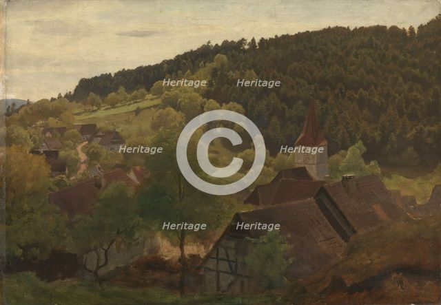 Landscape from Ebersteinburg in Baden, 1876. Creator: Hans Gude.