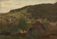 Landscape from Ebersteinburg in Baden, 1876. Creator: Hans Gude