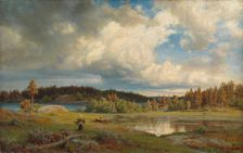 Landscape from Kuru in Morning Light, 1858. Creator: Werner Holmberg