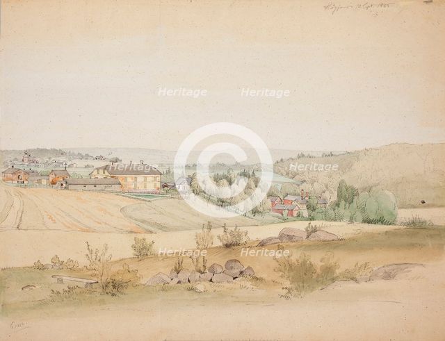 Landscape from Högfors, 1865. Creator: Magnus von Wright.