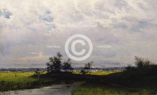 Landscape from lowlands near Haarlem, 1881. Creator: Thorsten Waenerberg.