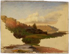 Landscape from Leppalahti in Kuru; Unfinished, 1857. Creator: Werner Holmberg