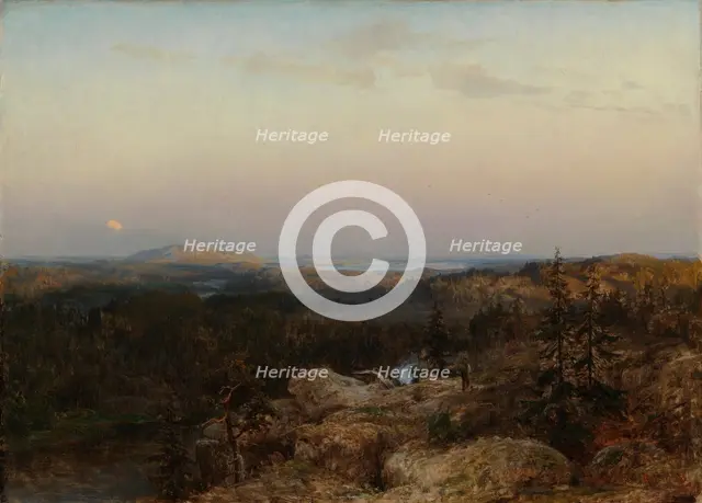 Landscape from Savo, 1868. Creator: Berndt Lindholm.