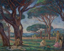 Landscape from Provence with Idyllic Scenes, 1912. Creator: Jozef Pankiewicz