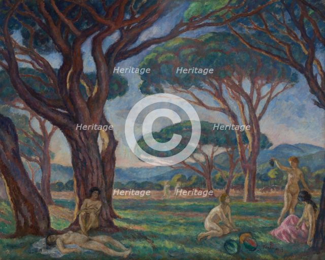 Landscape from Provence with Idyllic Scenes, 1912. Creator: Jozef Pankiewicz.