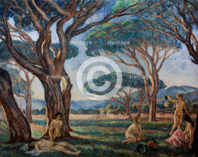 Landscape from Provence with Idyllic Scenes, 1912.  Creator: Jozef Pankiewicz.