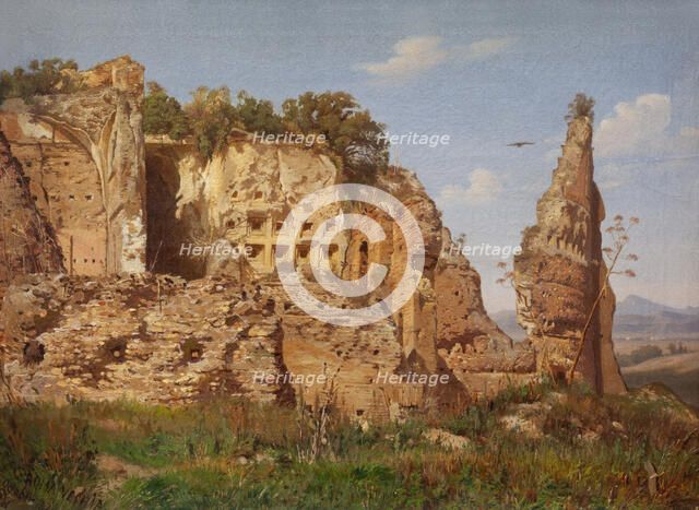 Landscape from Rome, Villa dei Quintili near Via Appia, 1870. Creator: Harald Jerichau.