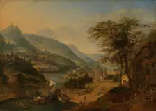 Landscape from the Rhine, probably c1700. Creator: Jan Griffier I
