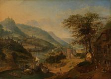 Landscape from the Rhine, probably c1700. Creator: Jan Griffier I
